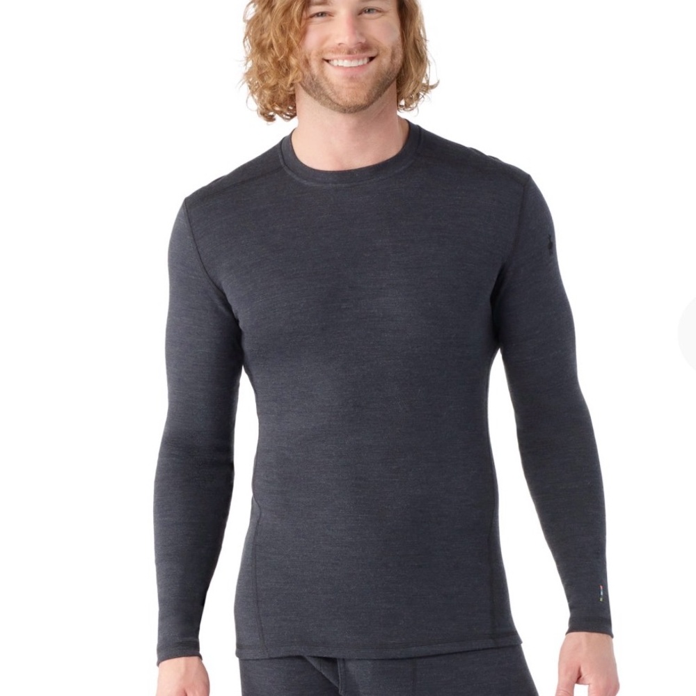 Smartwool 100% Merino Wool Charcoal Knit Top—Men’s M | Winter Layering Essential